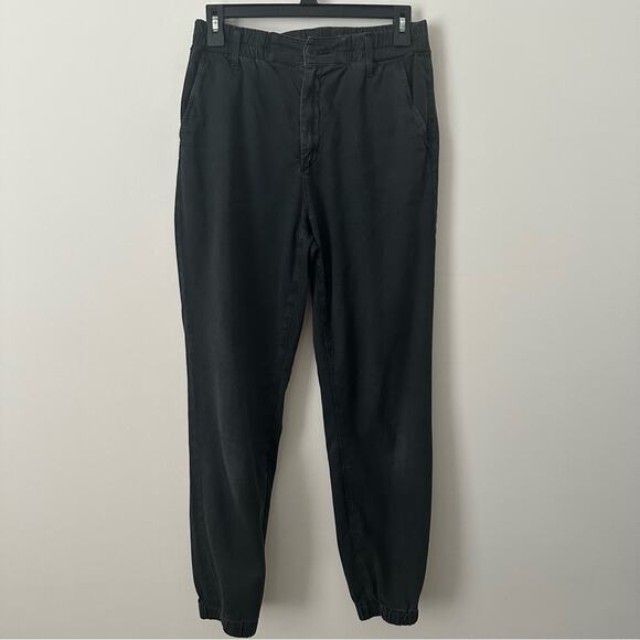 Ag Adriano Goldschmied Black Denim Joggers Tapered Fit 25R - Picture 1 of 8